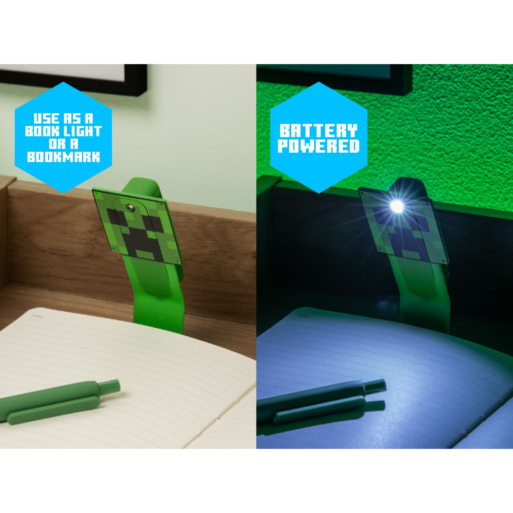 Lámpara Clip Minecraft Creeper LED Luz para Lectura - Fan Army