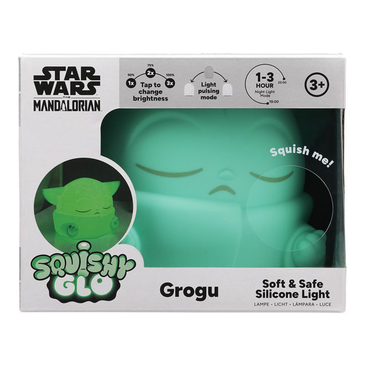 Lámpara Star Wars Grogu SquishyGlo Silicona Recargable con 3 Niveles de Luz