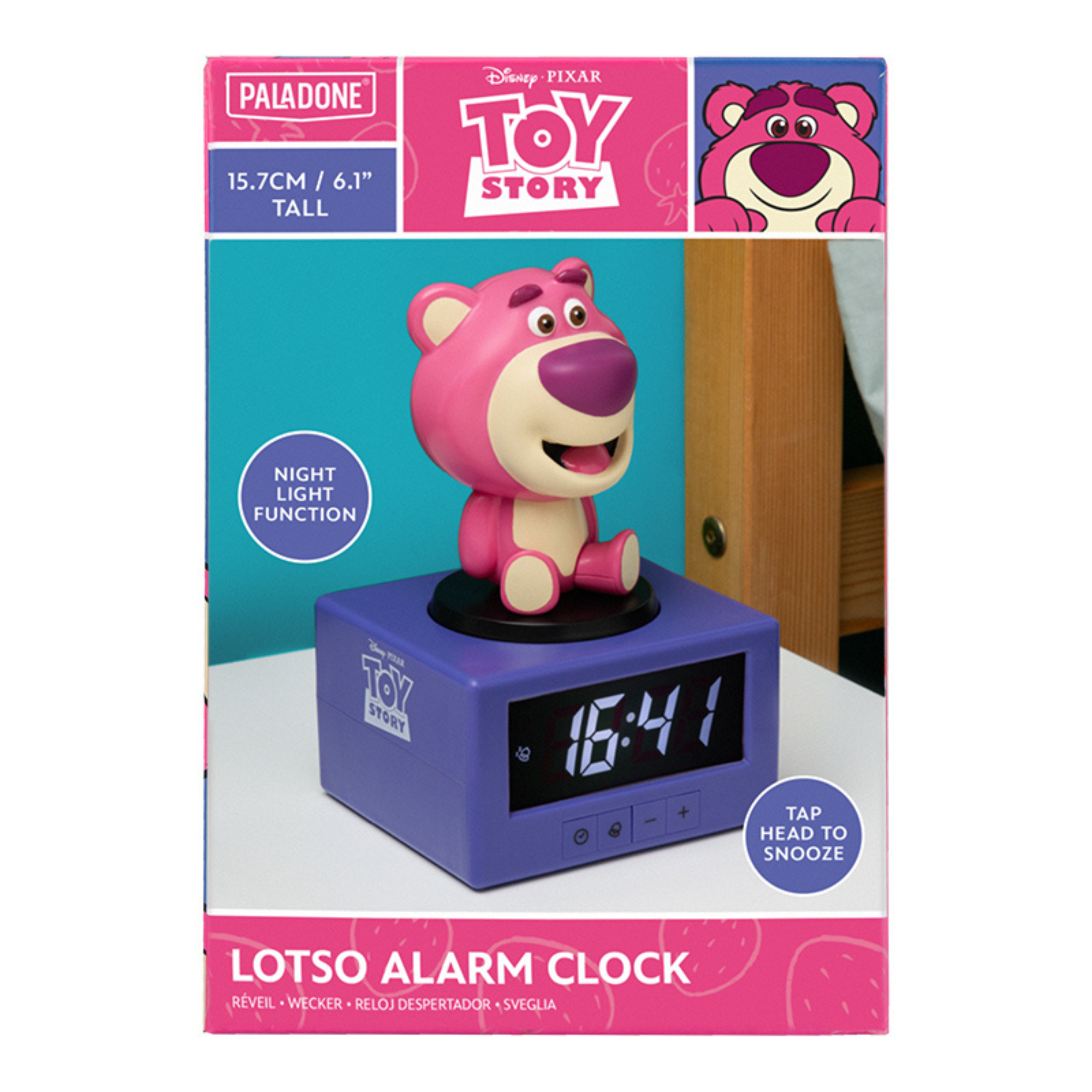 Despertador Lotso Toy Story con Luz Nocturna Reloj Digital con Alarma Musical - Fan Army