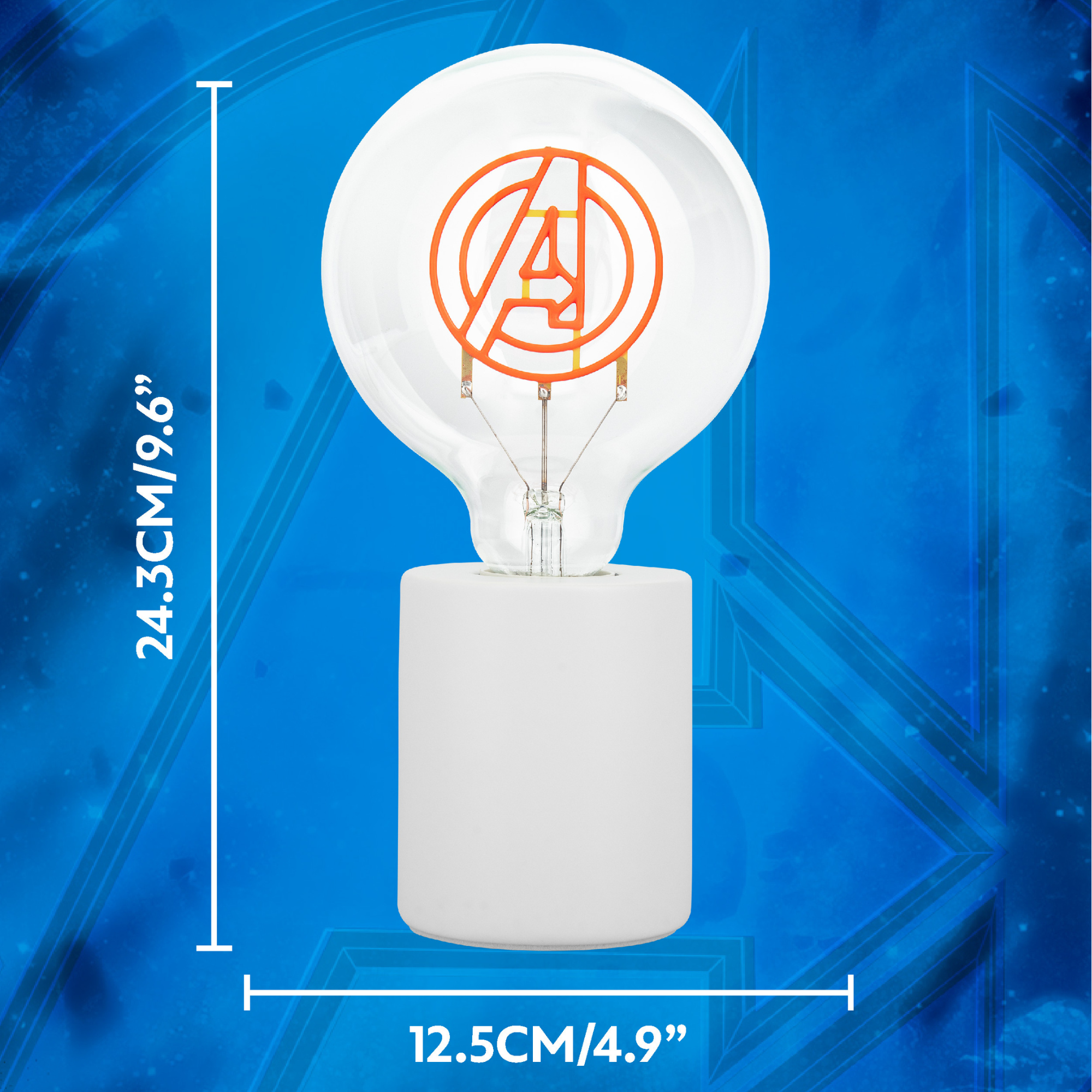 Lámpara LED Neon Avengers Marvel Foco Decorativo con Base Cerámica