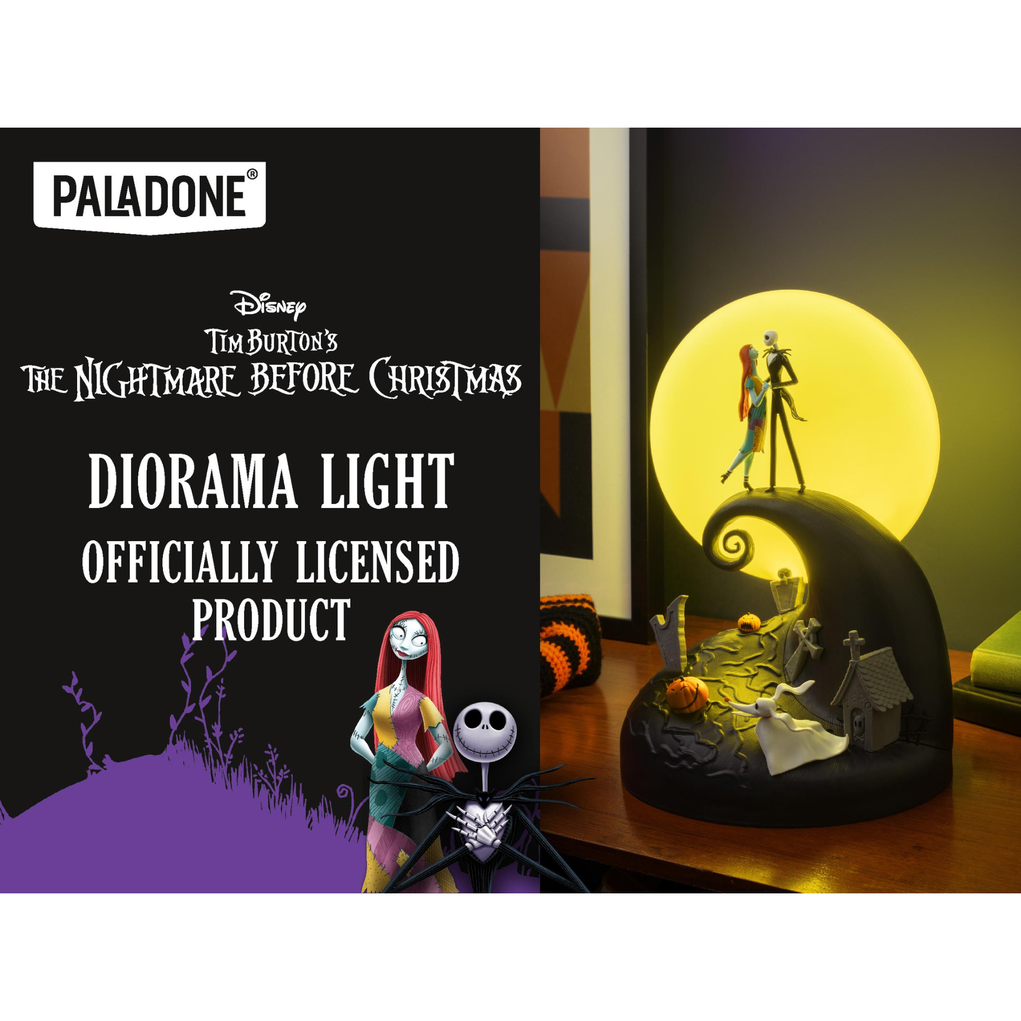 Lámpara Diorama Jack & Sally LED Nightmare Before Christmas