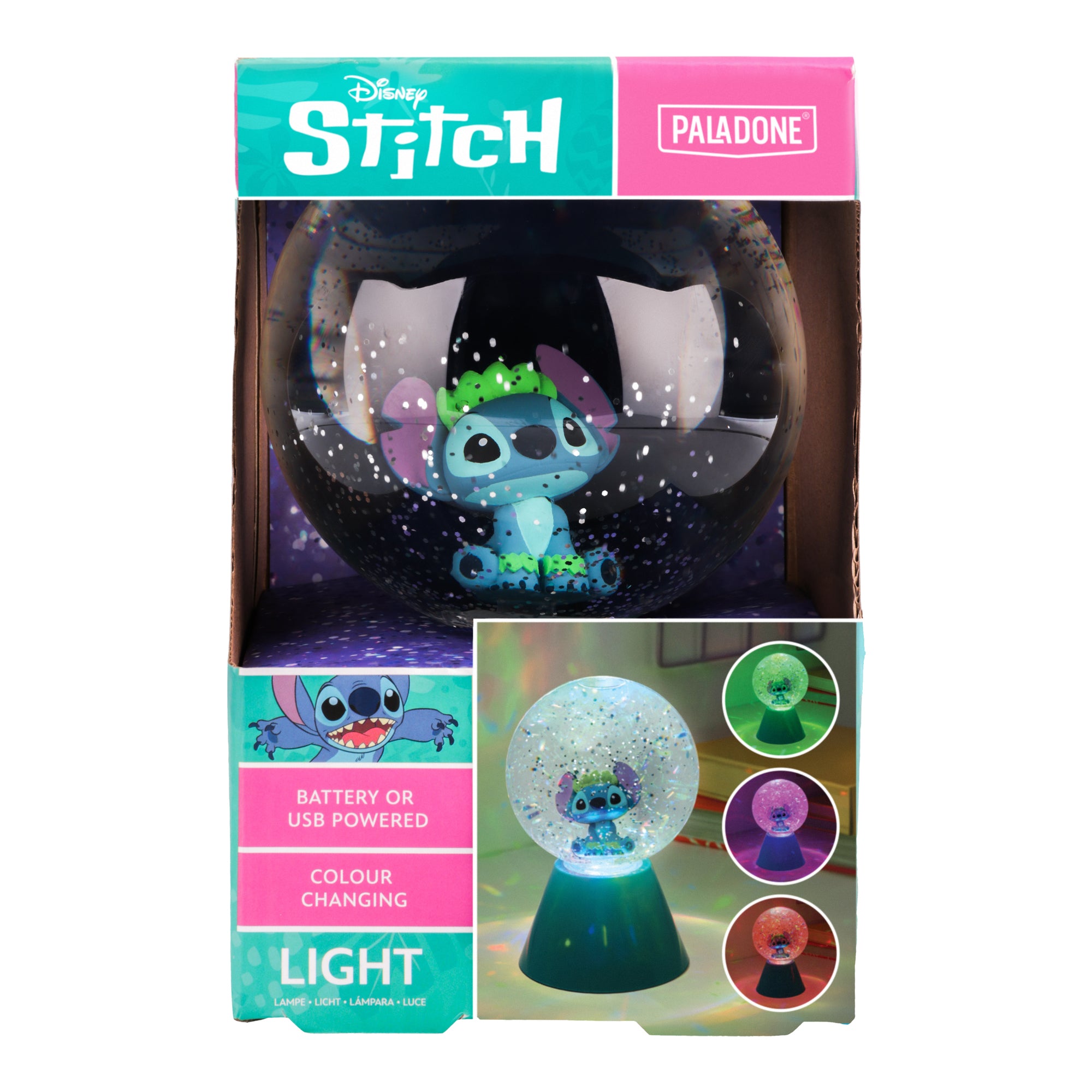 Stitch Lampara Led Glitter Azul - Fan Army