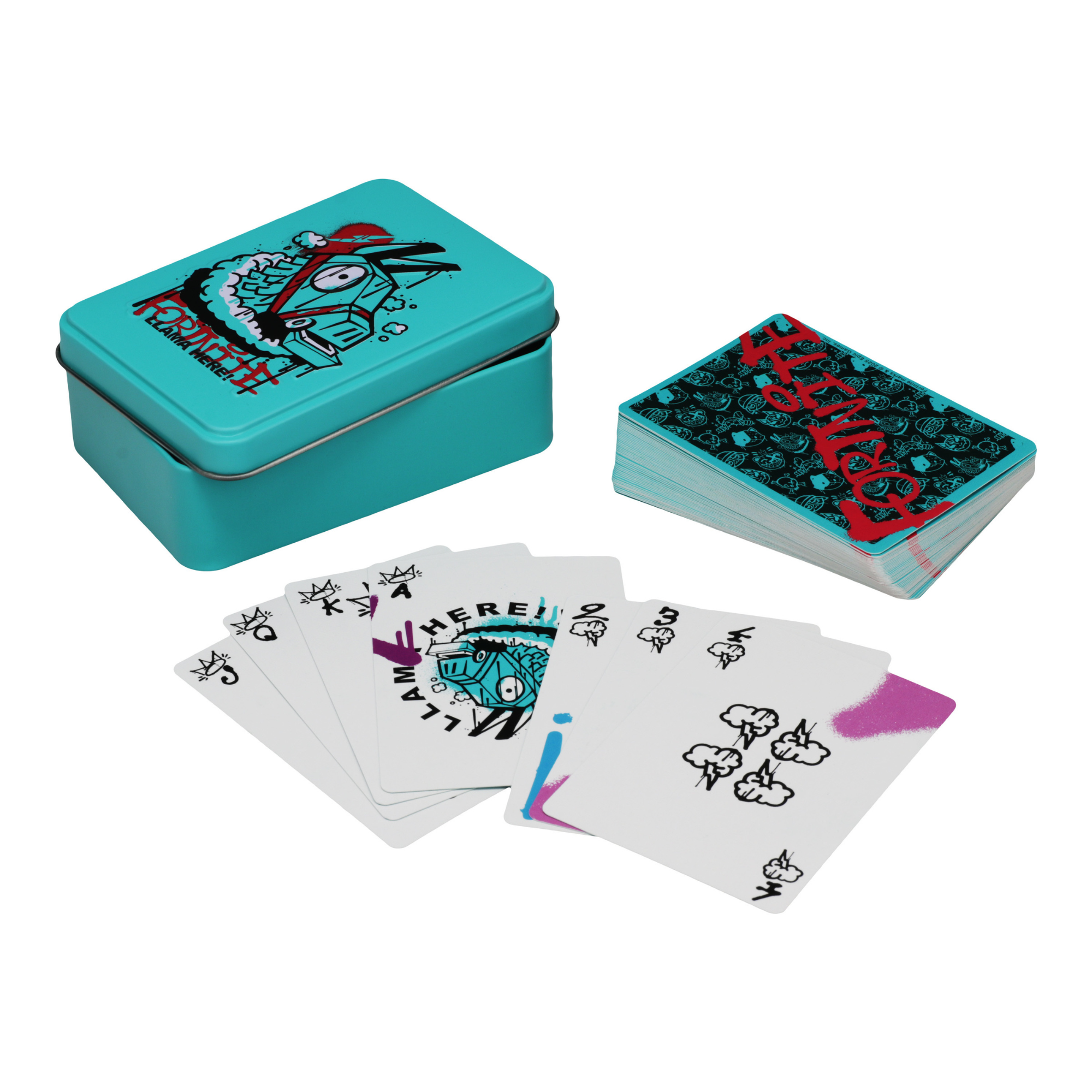 Cartas Fortnite Baraja Oficial Deck con Estuche Metálico Juego de Cartas