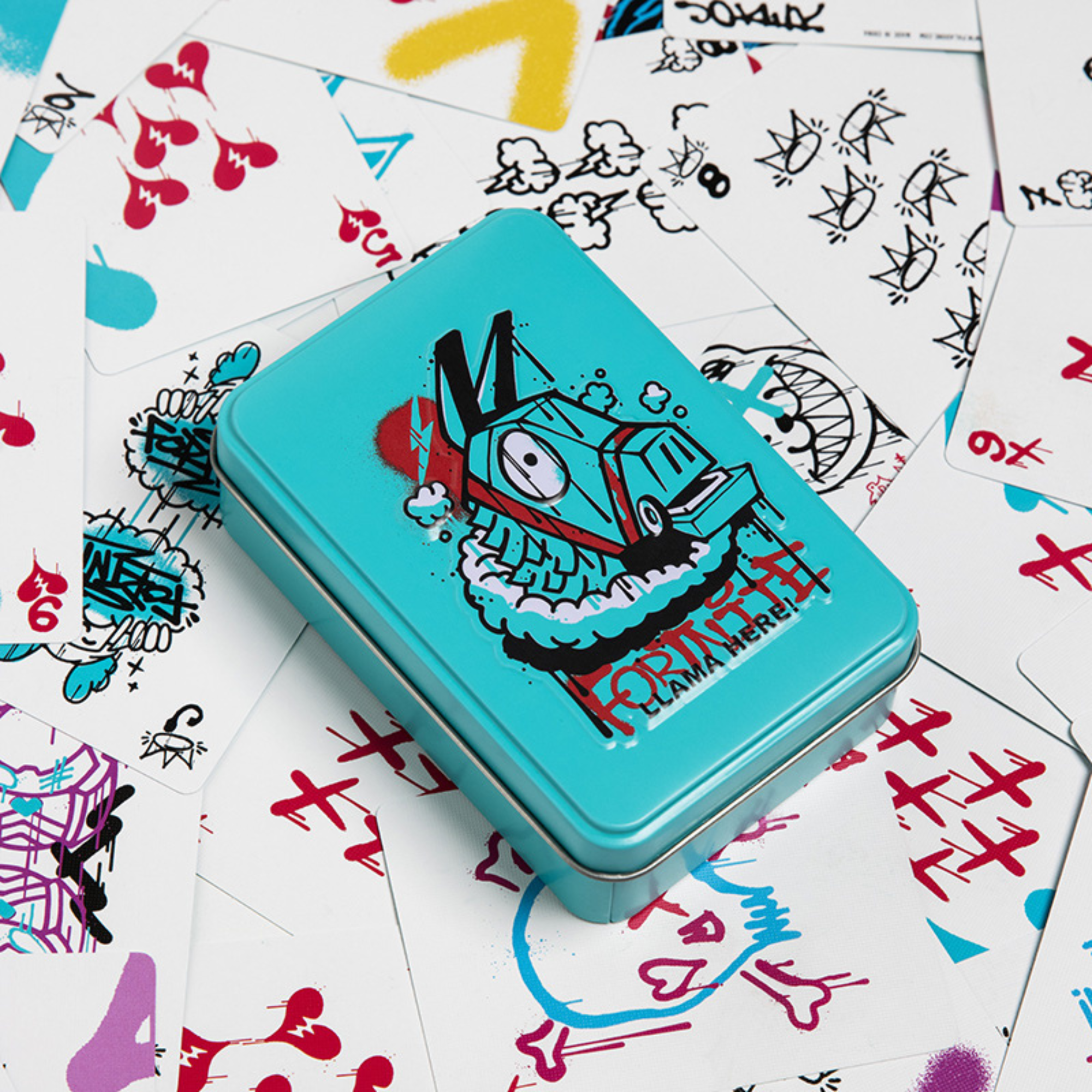 Cartas Fortnite Baraja Oficial Deck con Estuche Metálico Juego de Cartas