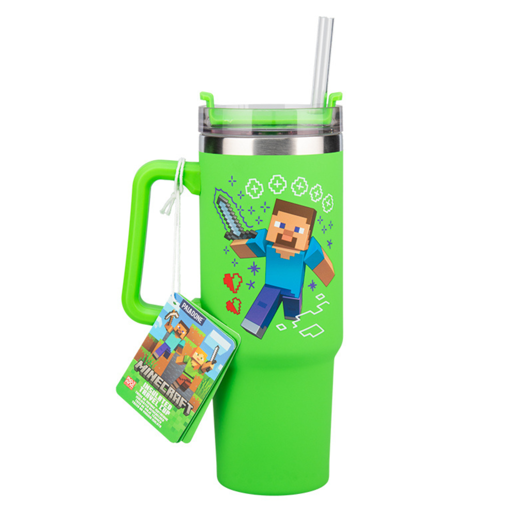 Minecraft Gamer Vaso Térmico con Asa y Tapa Multifunción 900 ml