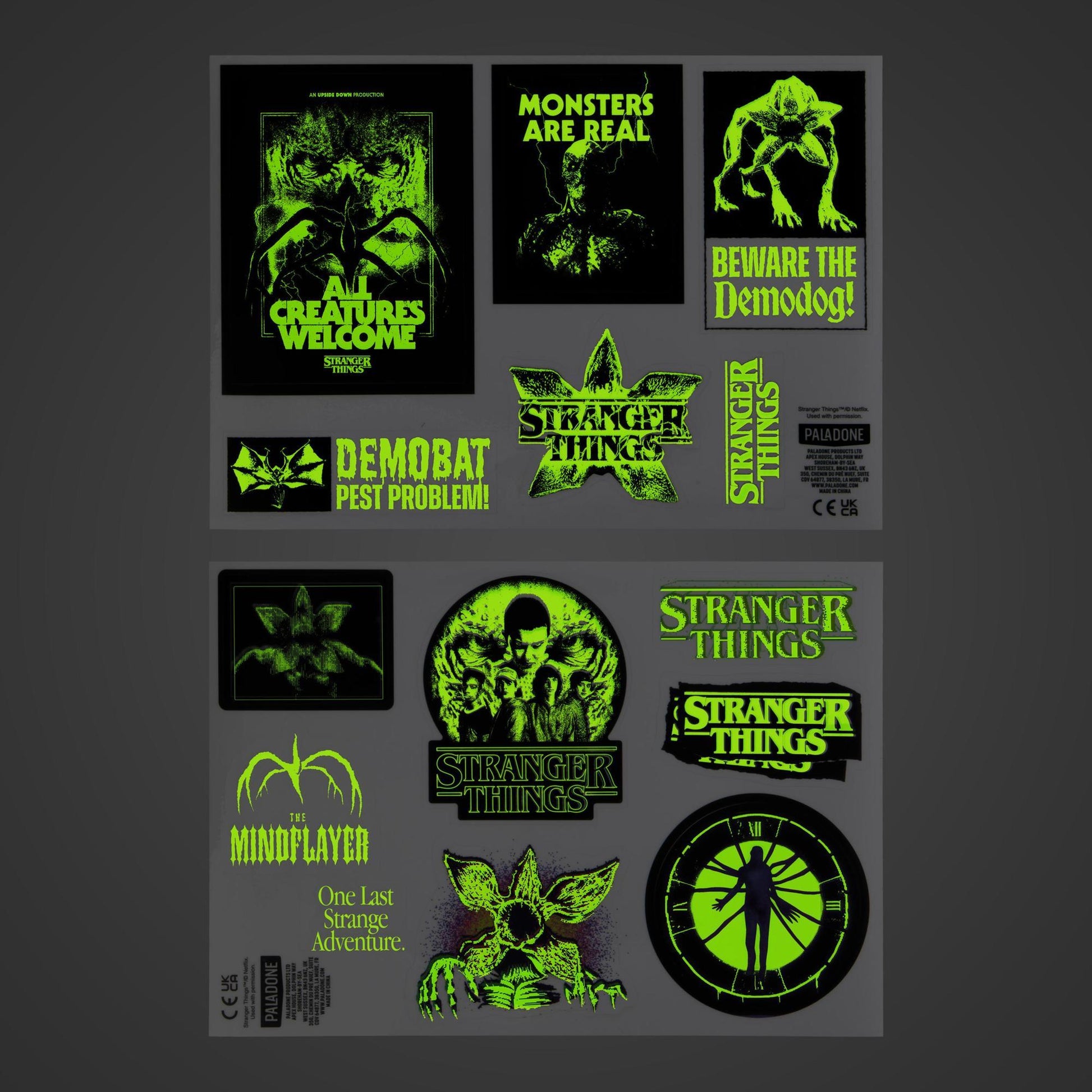 Stranger Things 5 Glow in the Dark Stickers - Fan Army