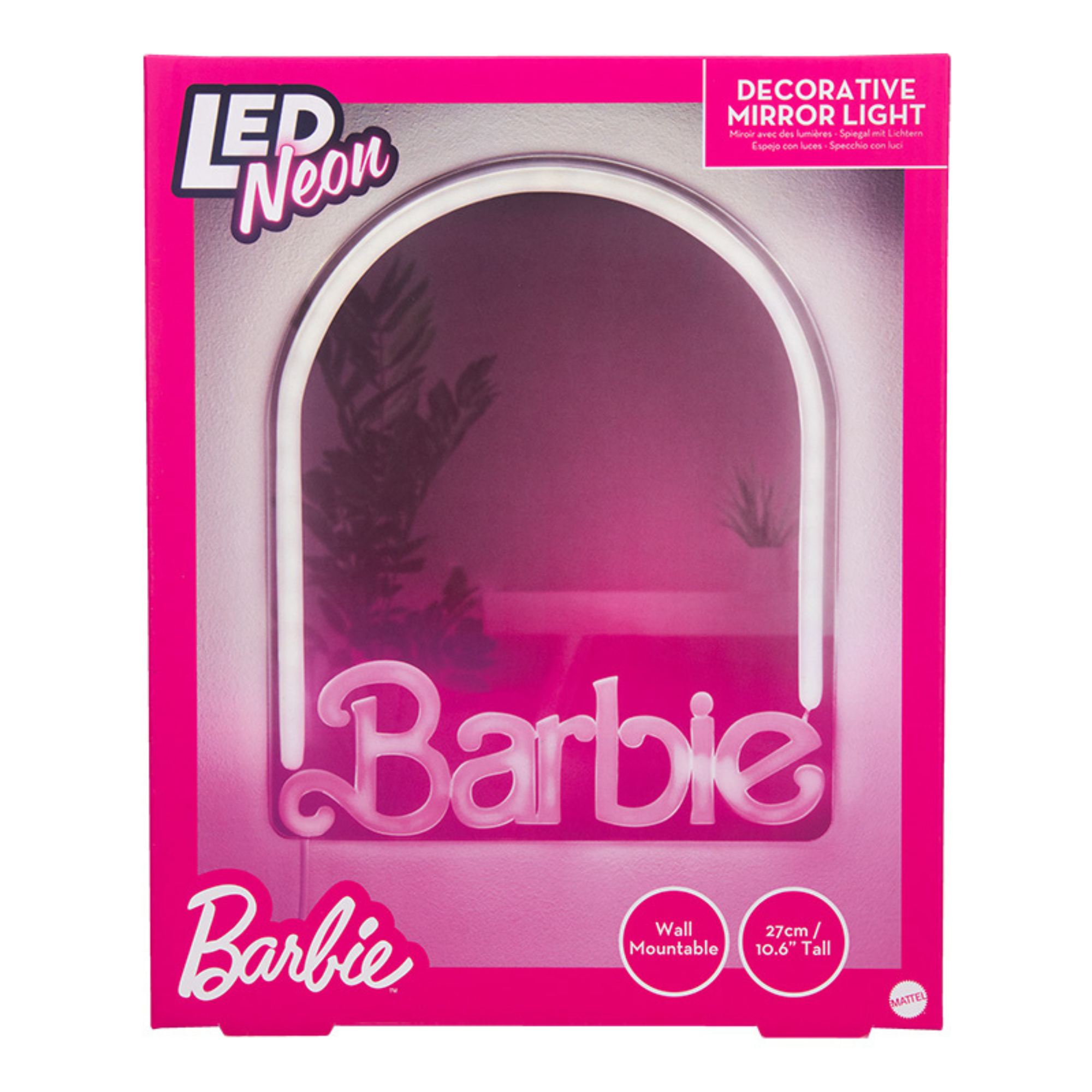 Espejo Barbie con Luz Neon LED Decoración Rosa USB
