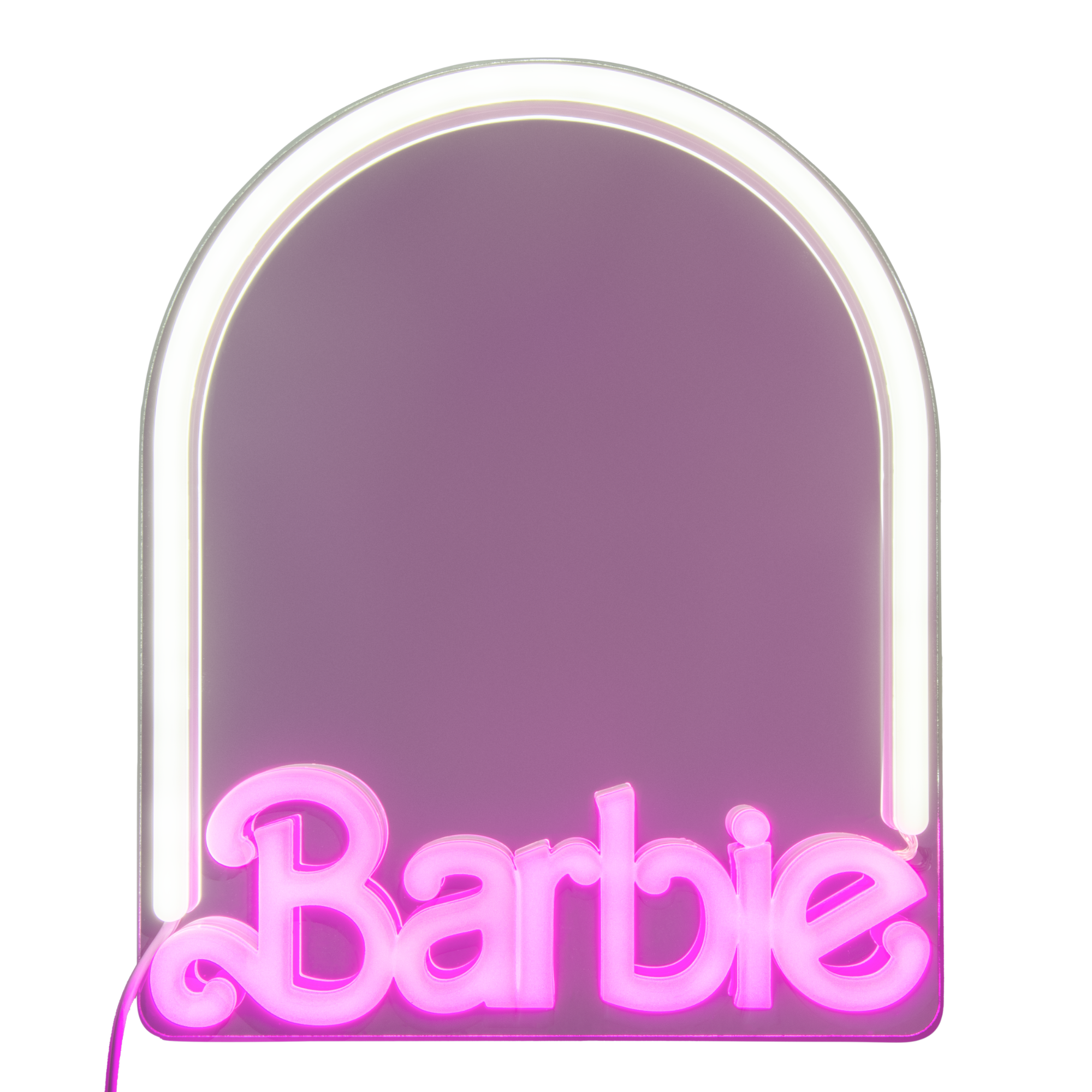 Espejo Barbie con Luz Neon LED Decoración Rosa USB