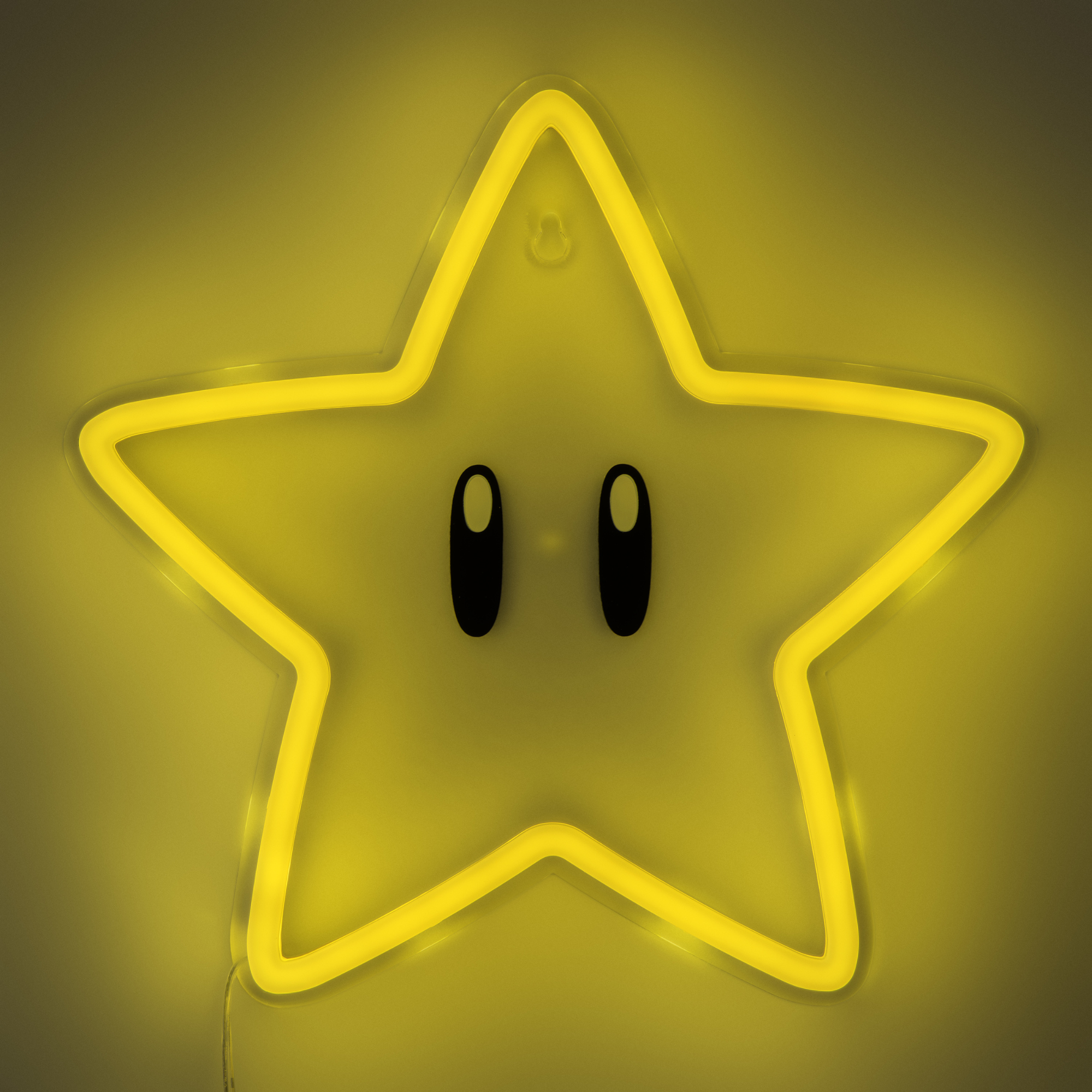 Lámpara Neon Super Mario Star LED 24 cm | Luz Amarilla | Decoración Gamer USB