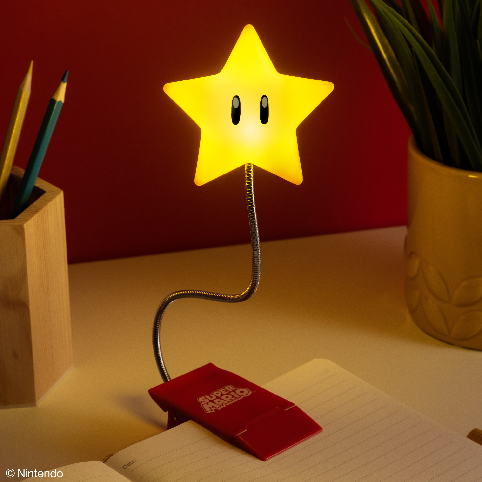 Lámpara Clip Super Mario Star LED Luz para Lectura Flexible