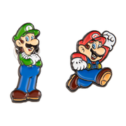 Set de 2 Pines Super Mario, Mario y Luigi, Producto Oficial Nintendo