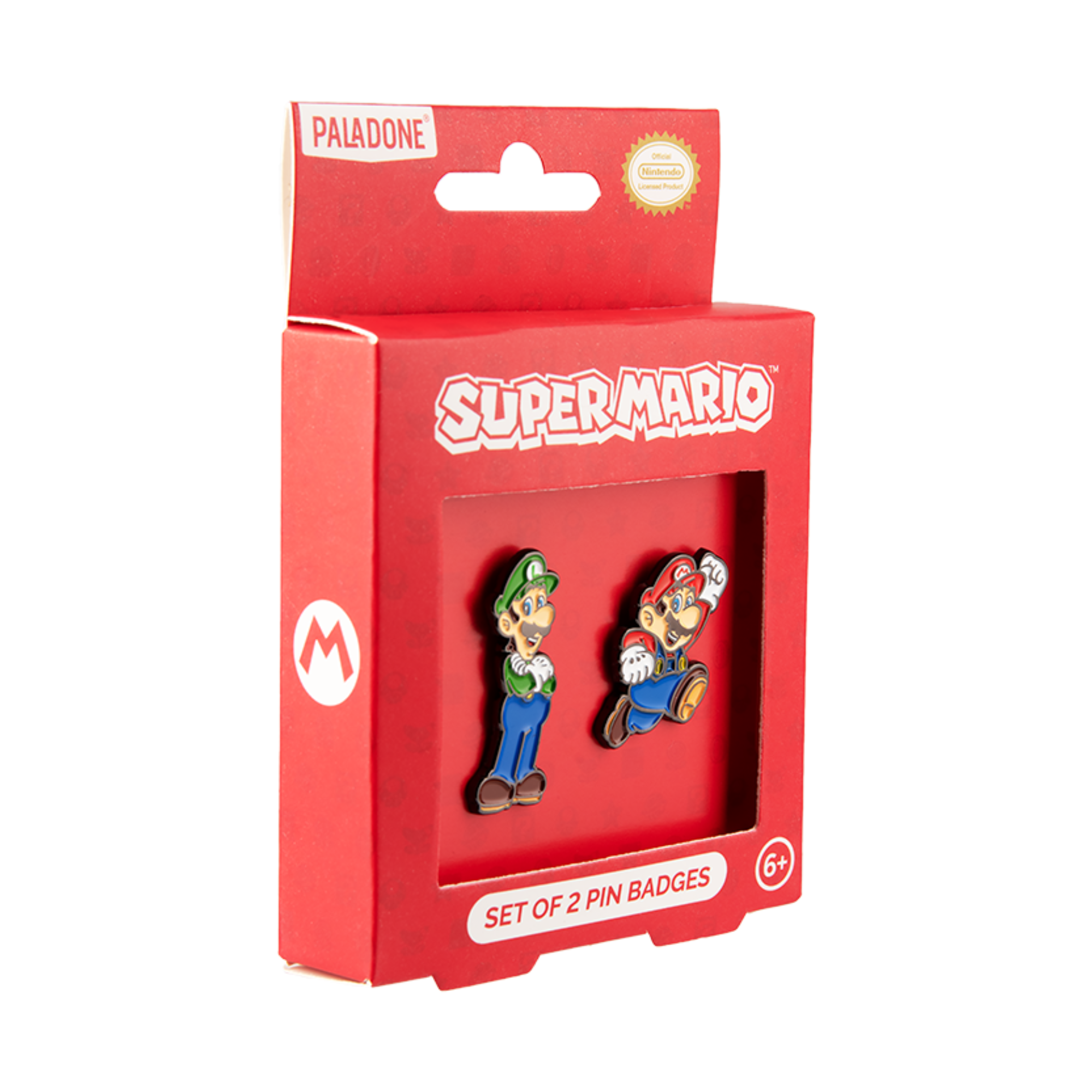 Set de 2 Pines Super Mario, Mario y Luigi, Producto Oficial Nintendo