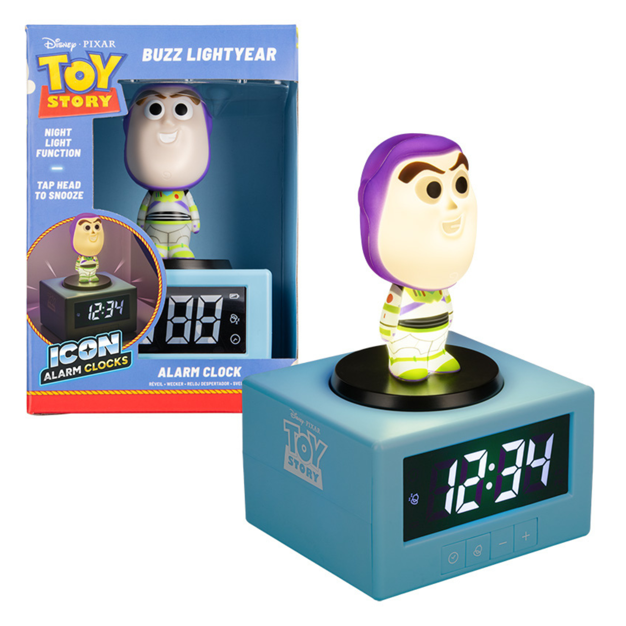 Despertador Buzz Lightyear con Luz Nocturna Reloj Digital Toy Story