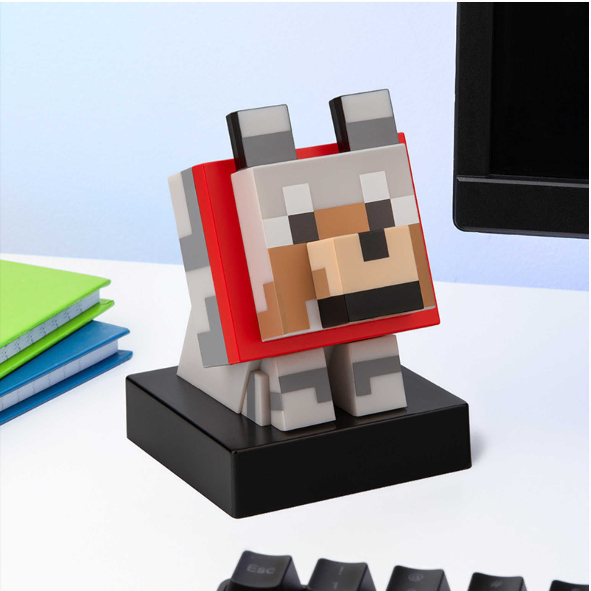 Lámpara Minecraft Icon Wolf LED Luz Nocturna Lobo Coleccionable Oficial