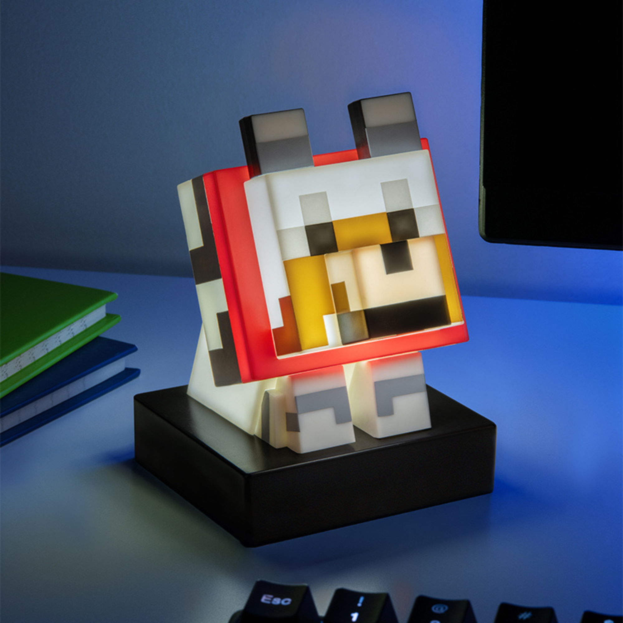 Lámpara Minecraft Icon Wolf LED Luz Nocturna Lobo Coleccionable Oficial