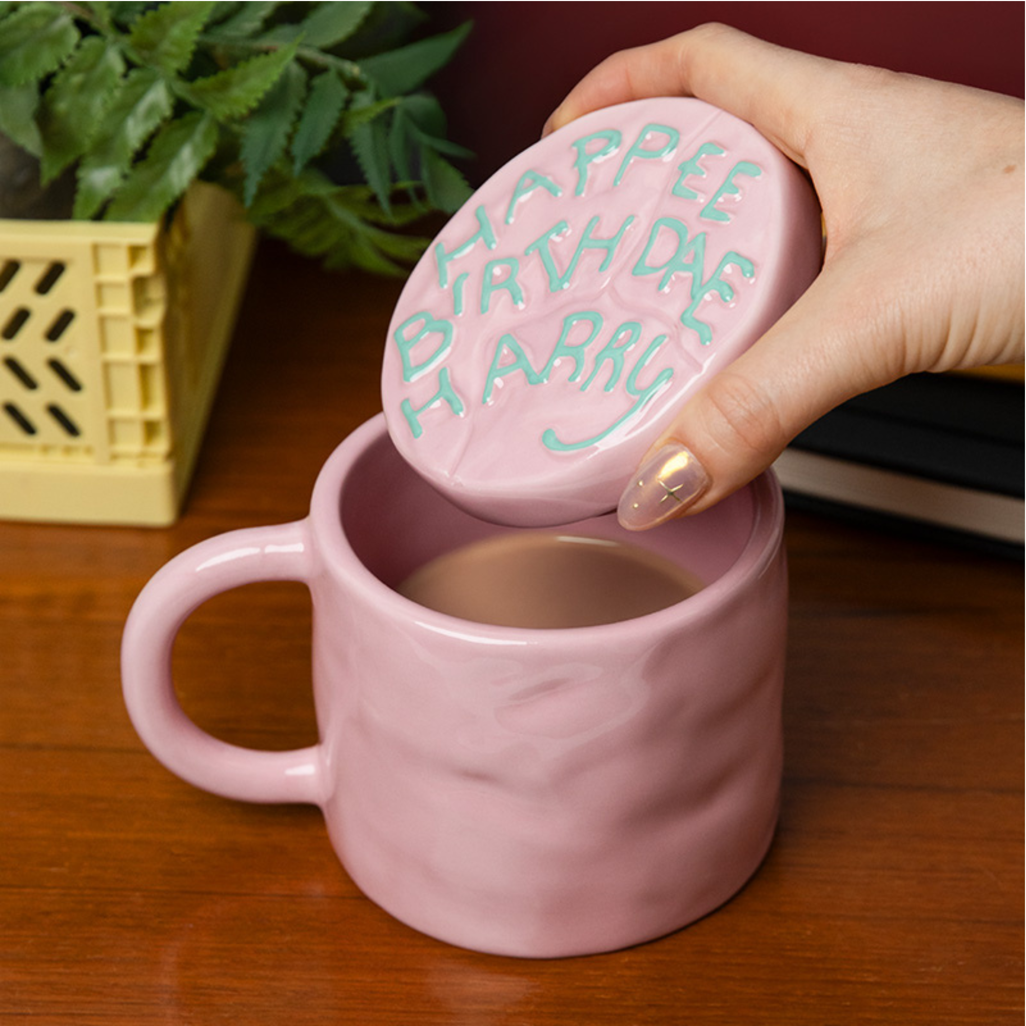 Taza Harry Potter Happee Birthdae Cake con Tapa 400 ml