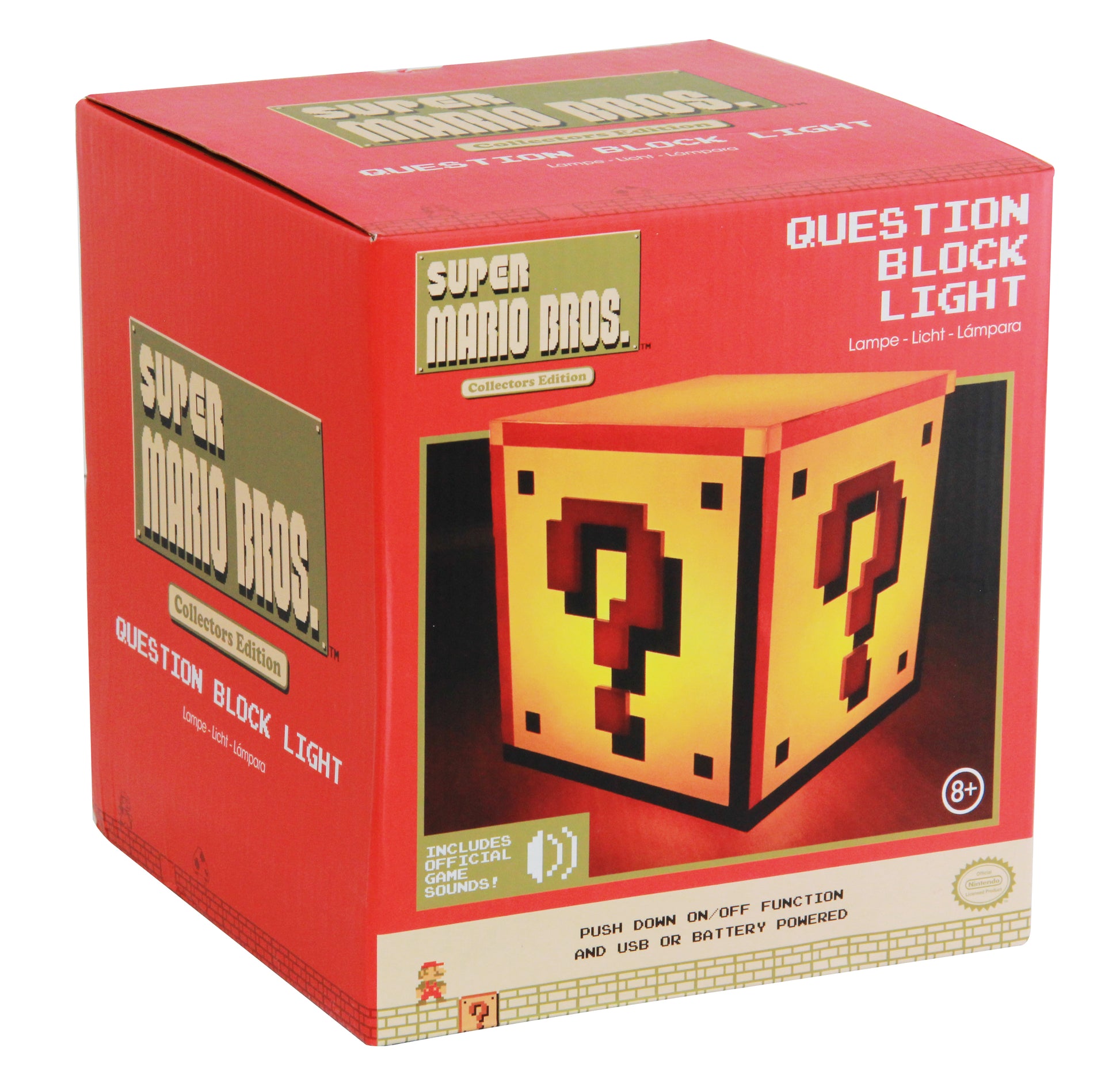 Lámpara de Super Mario Bloque de Pregunta Retro Luz de Noche Original - Fan Army