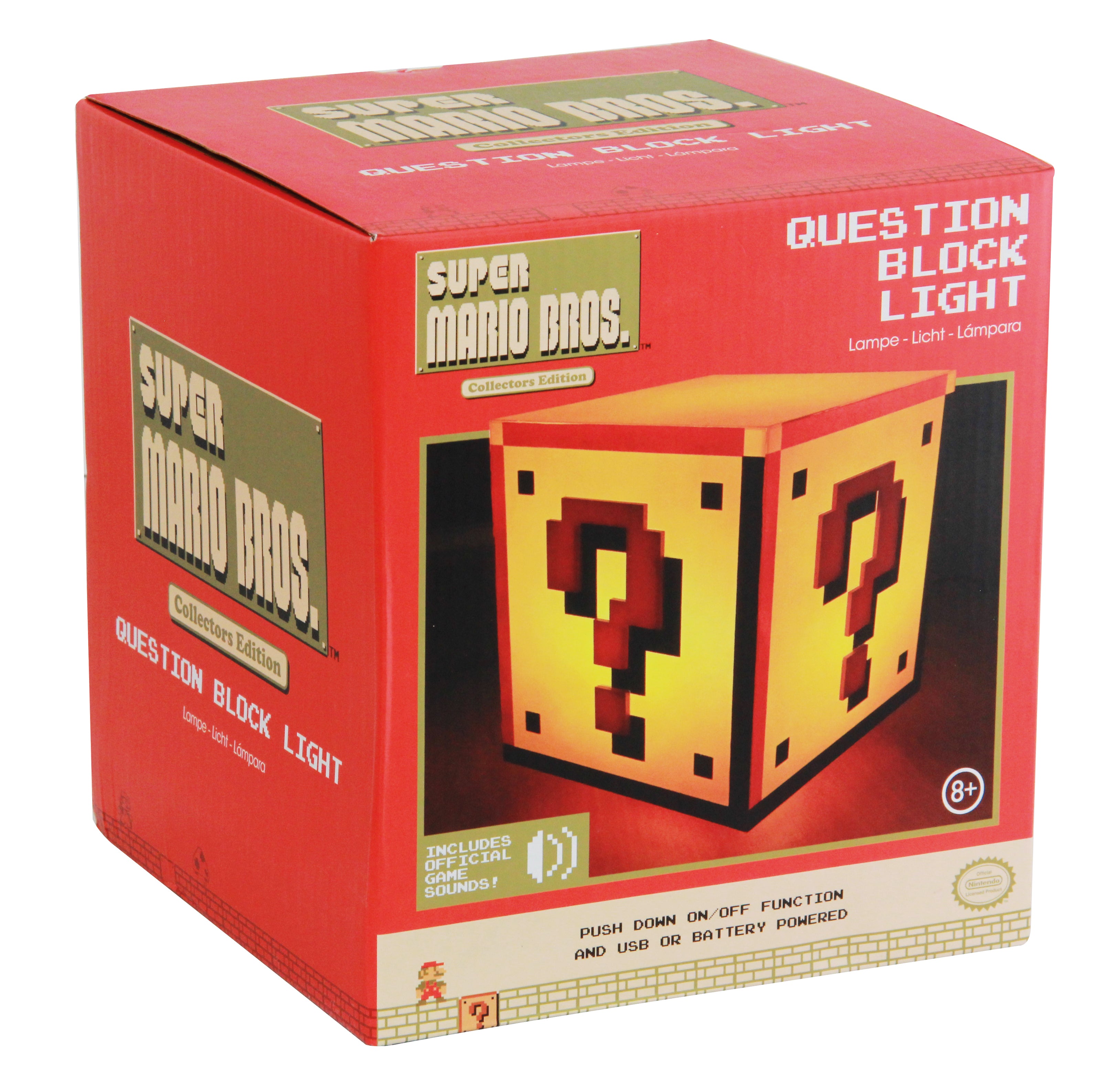 Lámpara de Super Mario Bloque de Pregunta Retro Luz de Noche Original - Fan Army