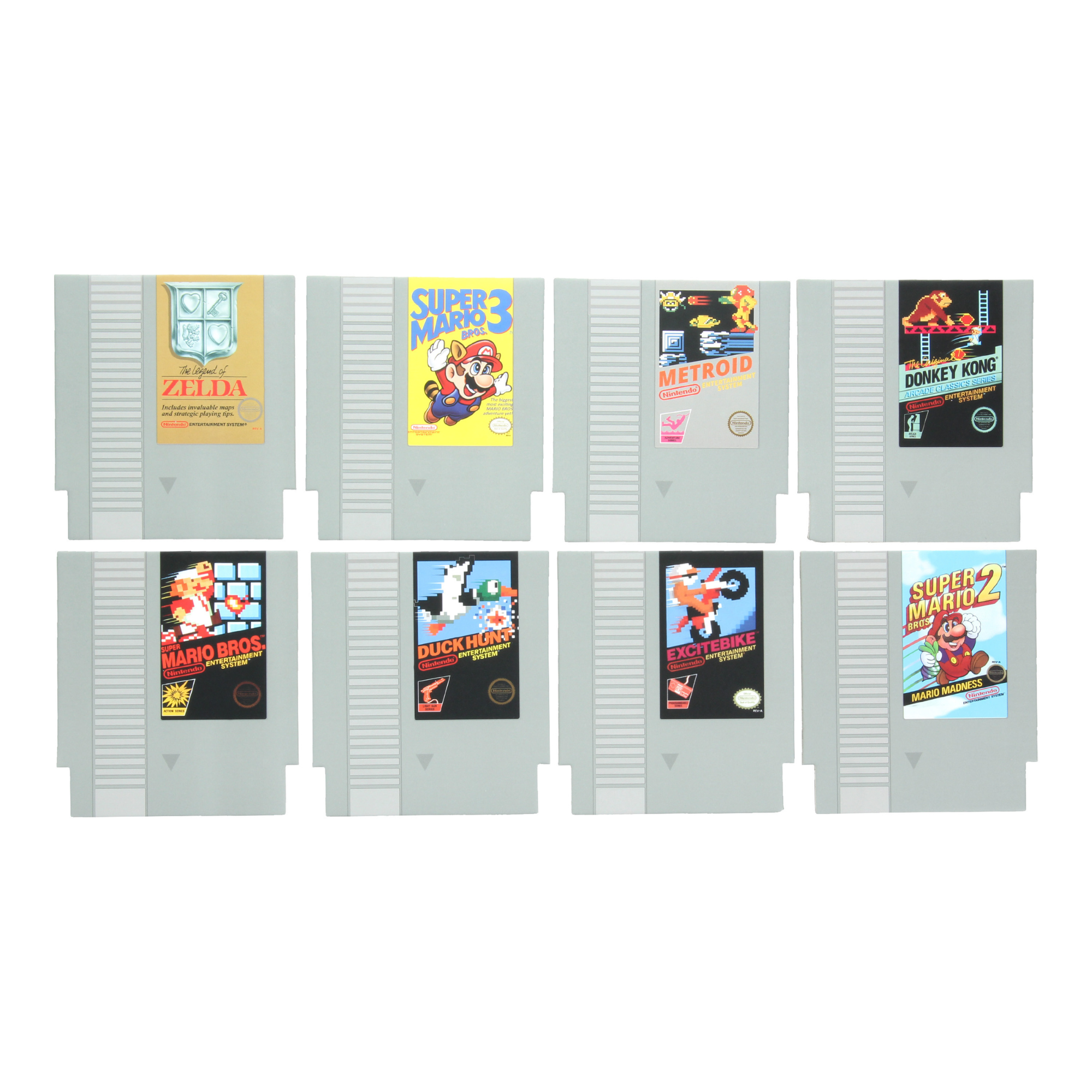 Set 8 Portavasos NES Nintendo | Diseño Cartuchos Retro | Doble Cara