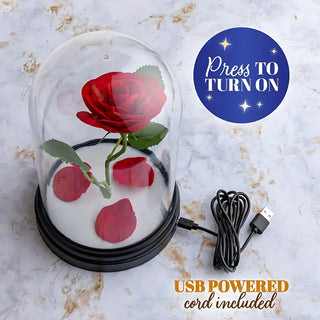 Paladone - Disney La Bella y la Bestia Luz de Rosa Encantada, Alimentada por USB, con Función de Encendido/Apagado Táctil, Producto Oficial de 20cm de Altura - Fan Army