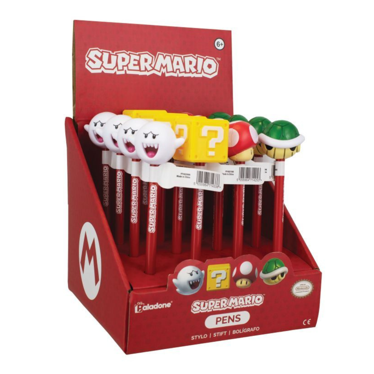 Super Mario Pen Toppers con Pluma 4 Diseños Coleccionables Oficial Nintendo