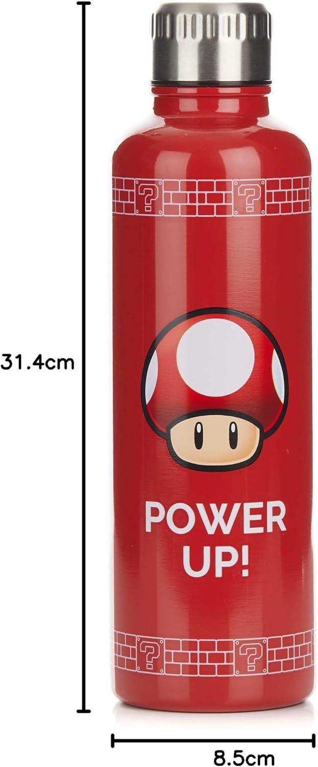 Botella de Acero Inoxidable Power Up de Super Mario Termo Original - Fan Army