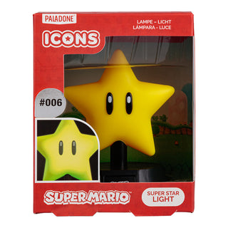 Lámpara Super Mario Icon Superestrella Luz de Noche Original