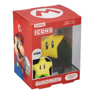 Lámpara Super Mario Icon Superestrella Luz de Noche Original