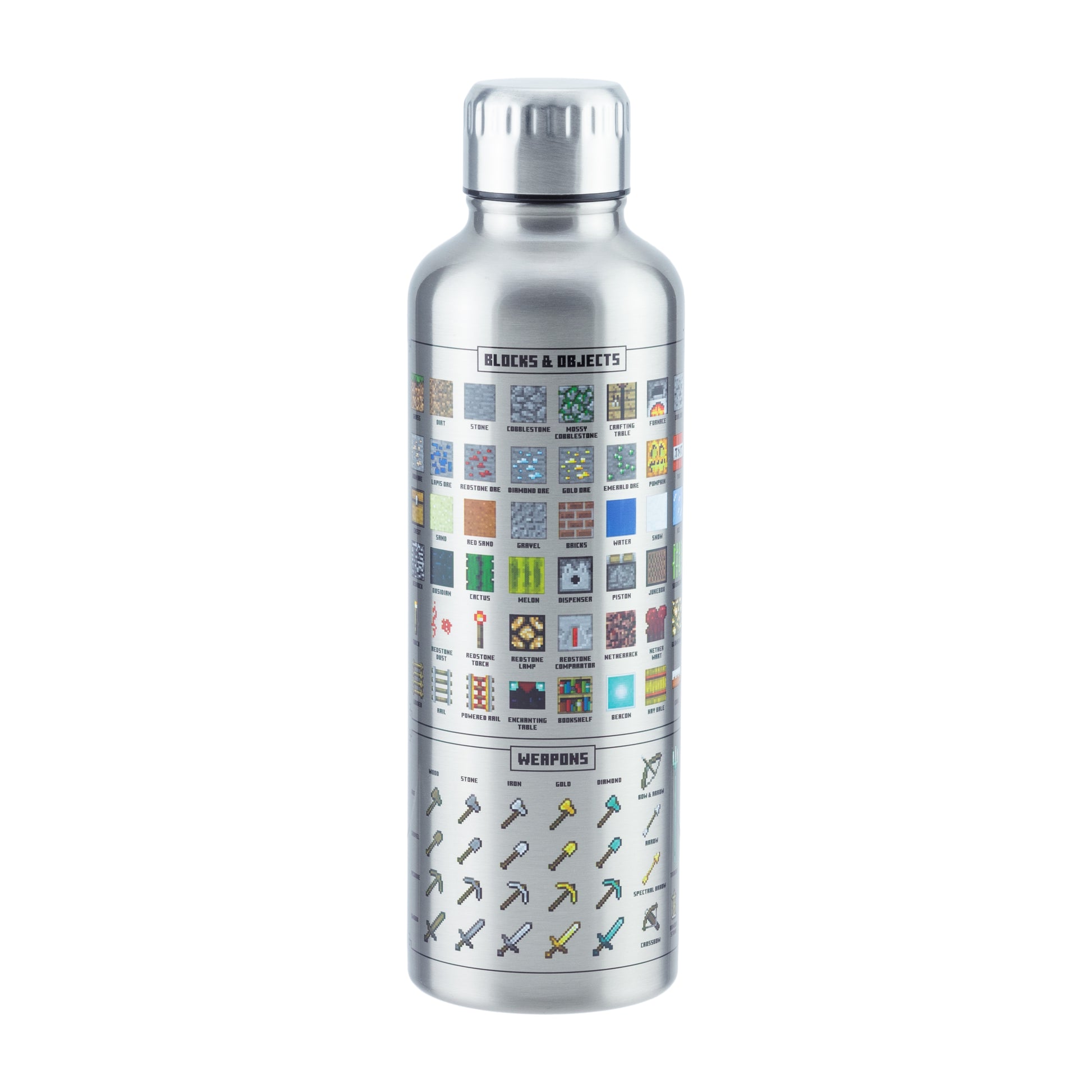 Botella de Acero Inoxidable Elementos de Minecraft Termo Original - Fan Army