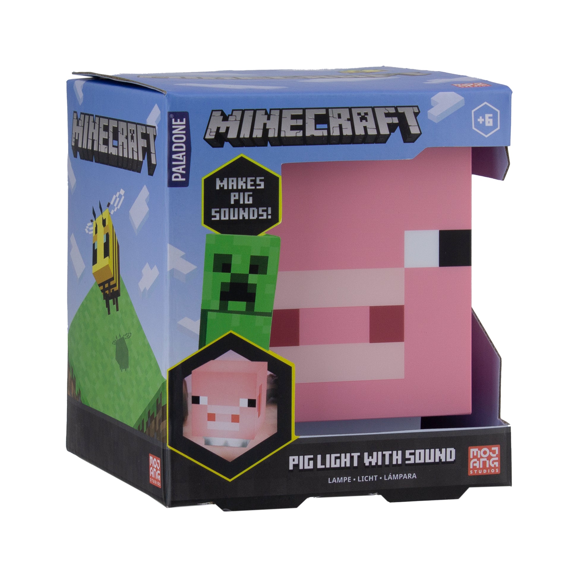 Lámpara Minecraft Pig Bloque con Sonido Luz de Noche Original - Fan Army