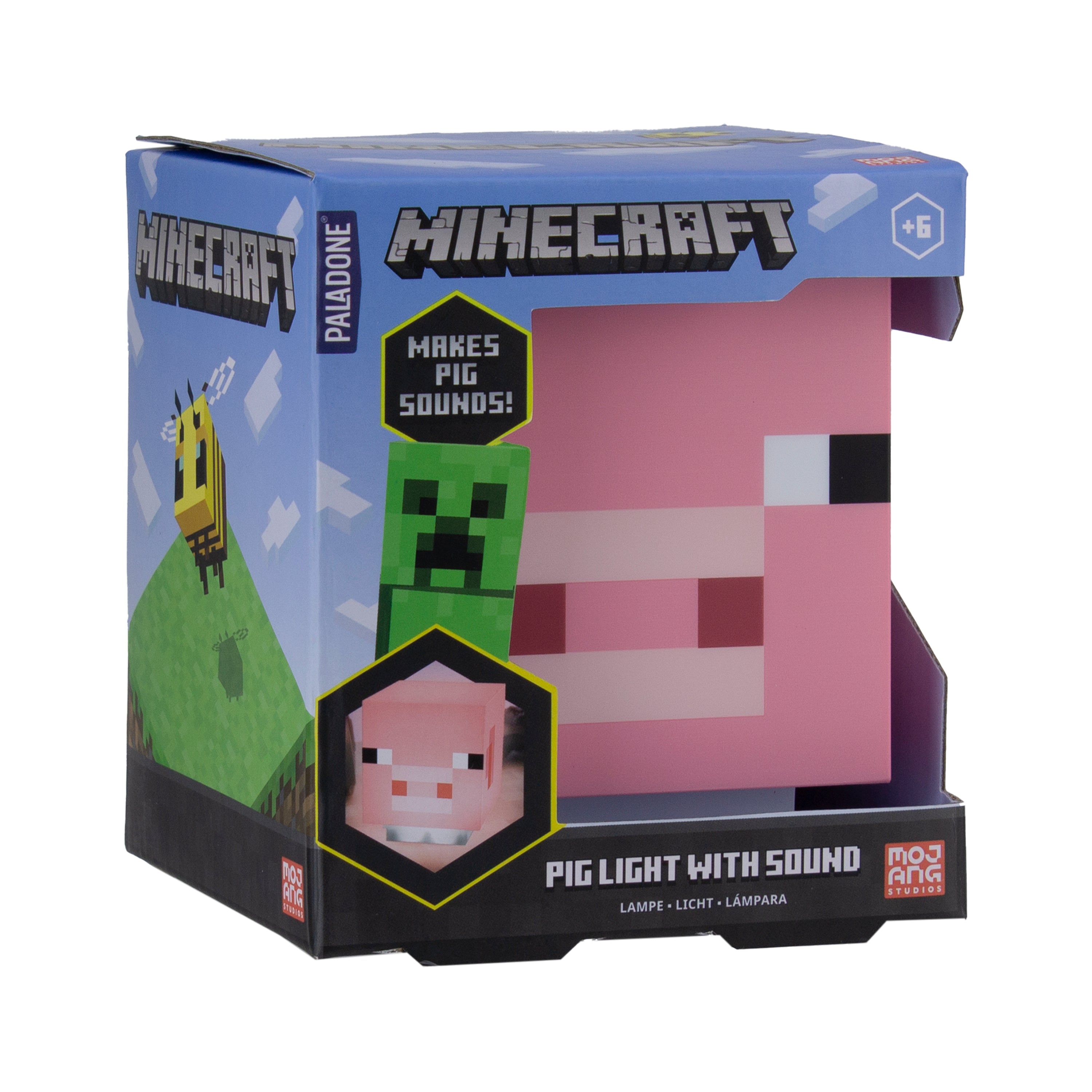 Lámpara Minecraft Pig Bloque con Sonido Luz de Noche Original - Fan Army