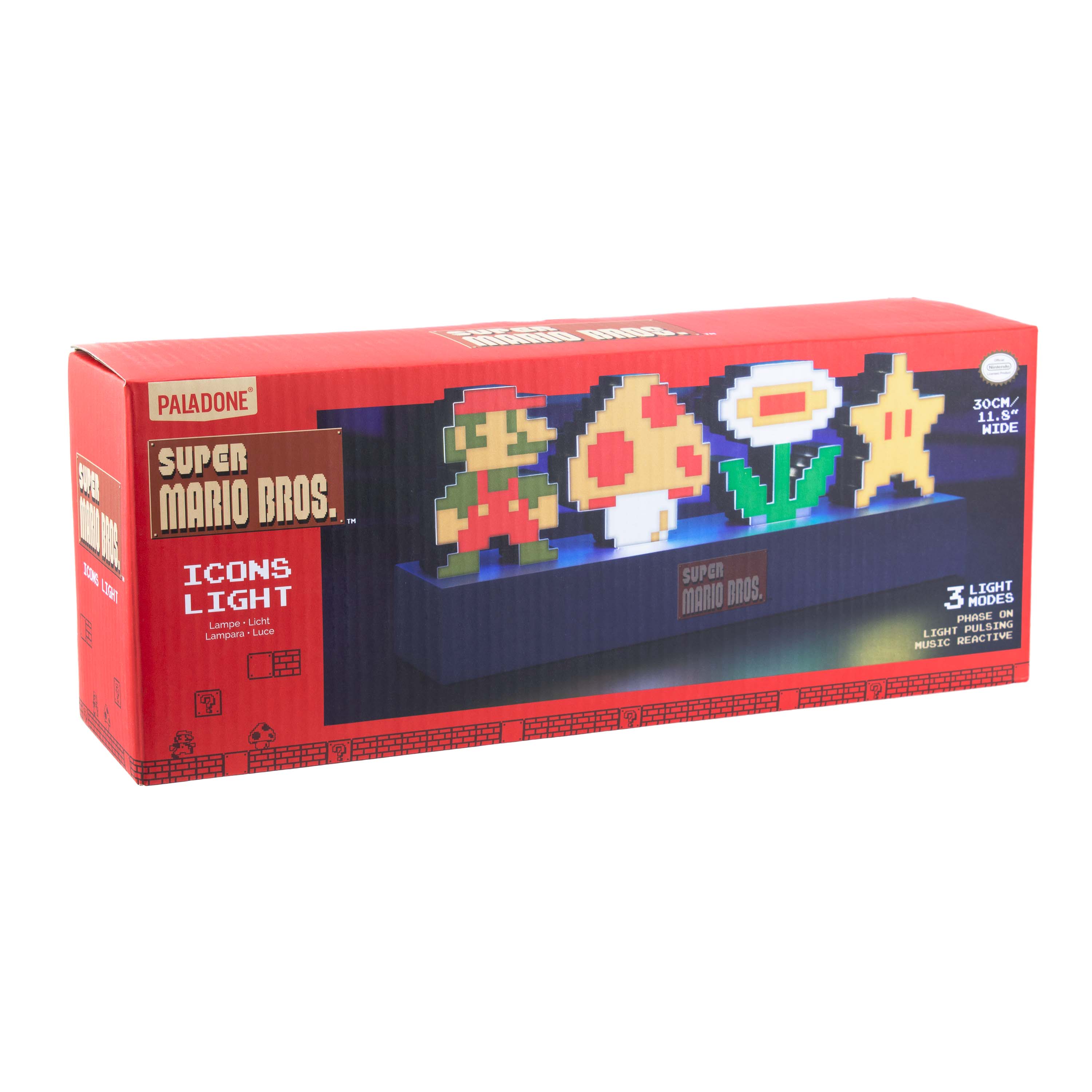Lámpara Super Mario Pixeles Icons Luz de Noche Original - Fan Army