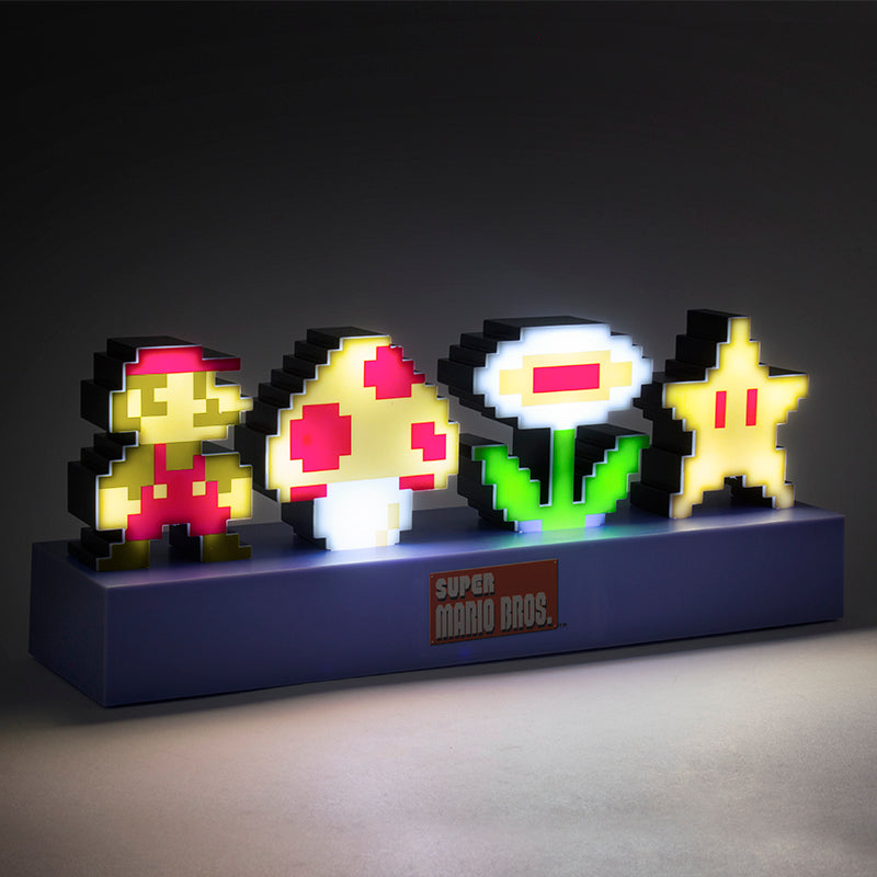 Lámpara Super Mario Pixeles Icons Luz de Noche Original - Fan Army