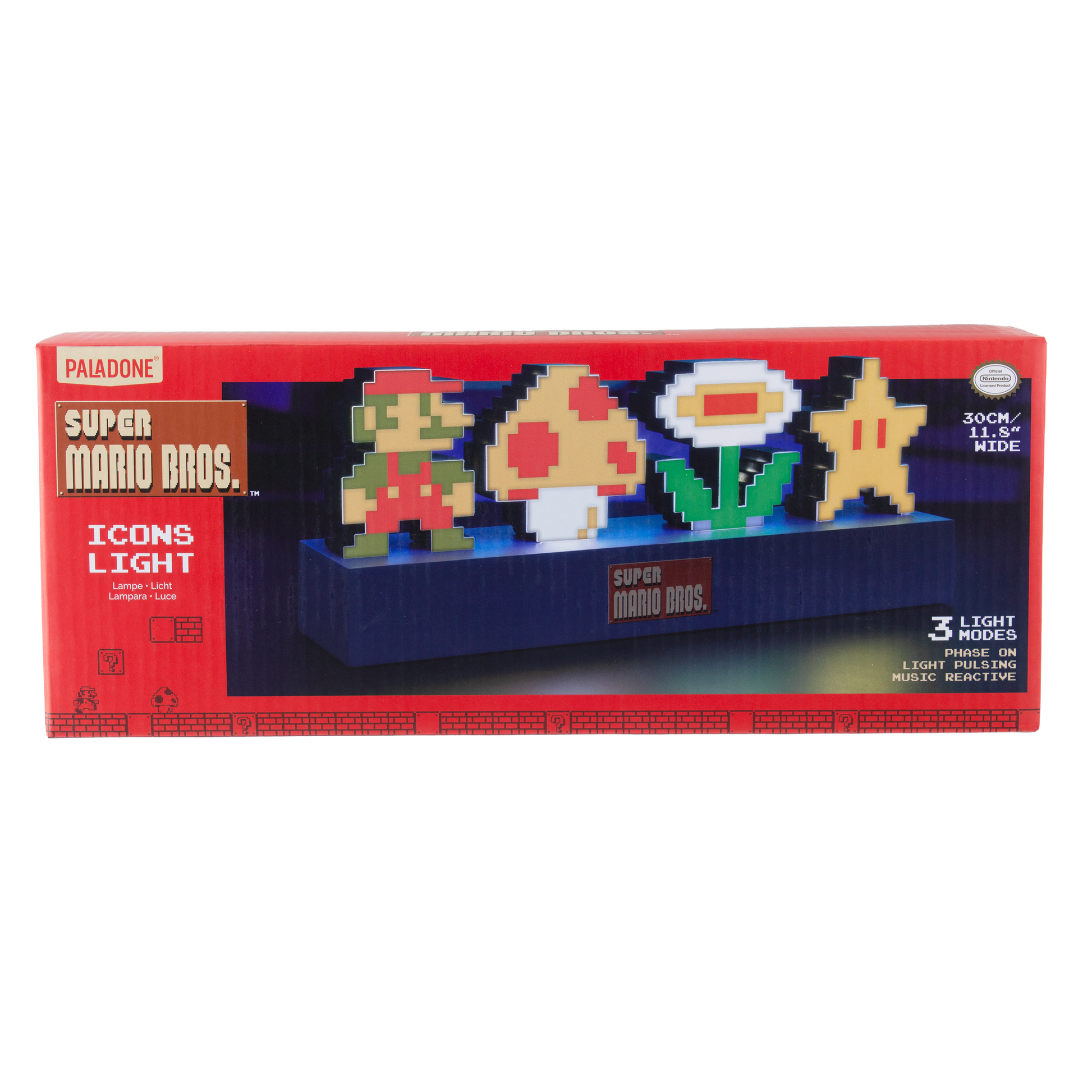 Lámpara Super Mario Pixeles Icons Luz de Noche Original - Fan Army