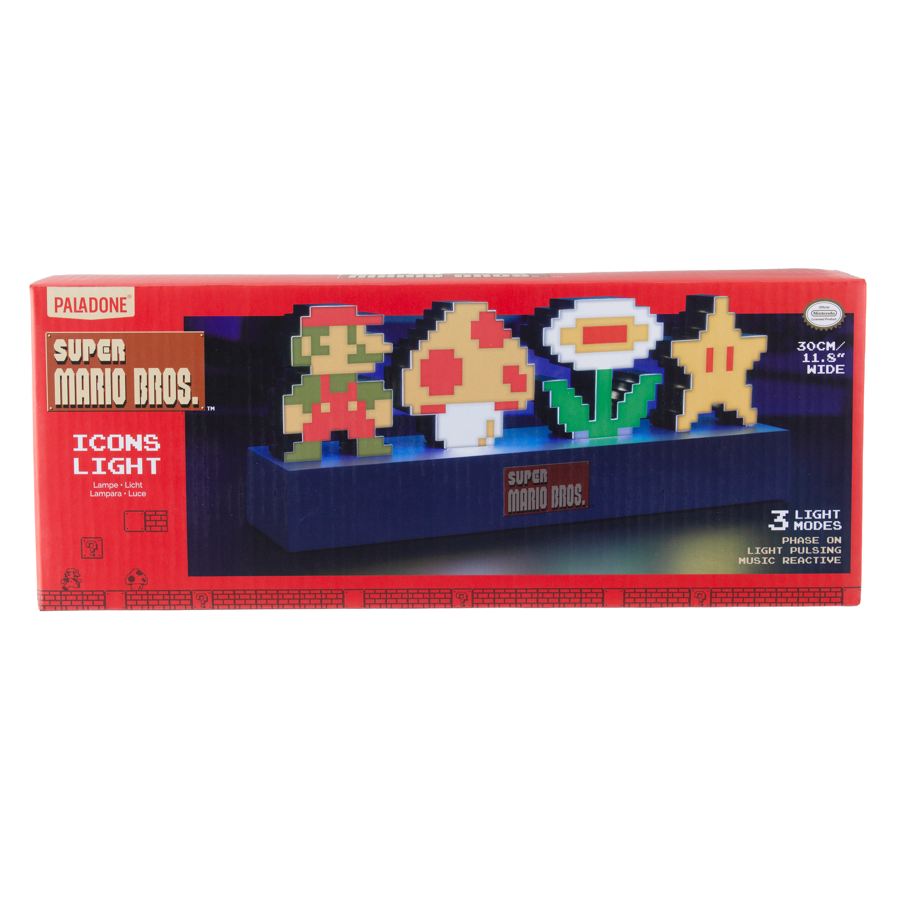 Lámpara Super Mario Pixeles Icons Luz de Noche Original - Fan Army