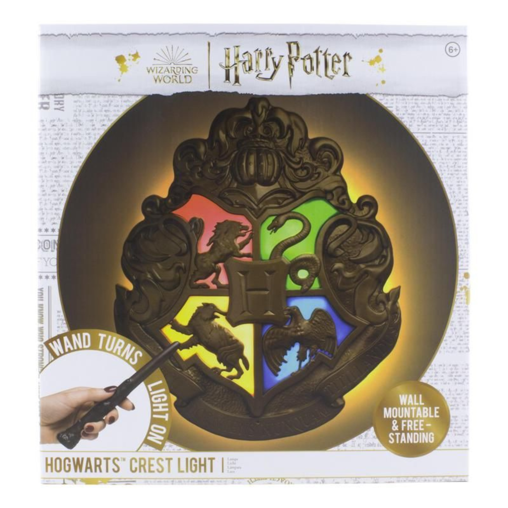 Lámpara Escudo Hogwarts Harry Potter Control Remoto Varita