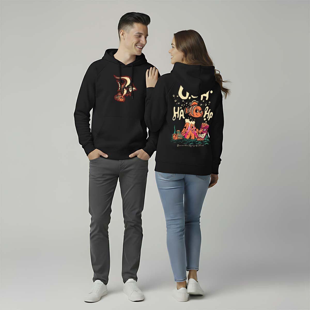 Hoodie Pixar Core Hombre Mujer Negro Disney Pixar Original Nemo - Fan Army