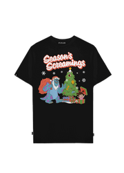 Playera Pixar Core Navidad Hombre Mujer Negro Disney Pixar Original Season´s Screamings Monsters Inc. - Fan Army