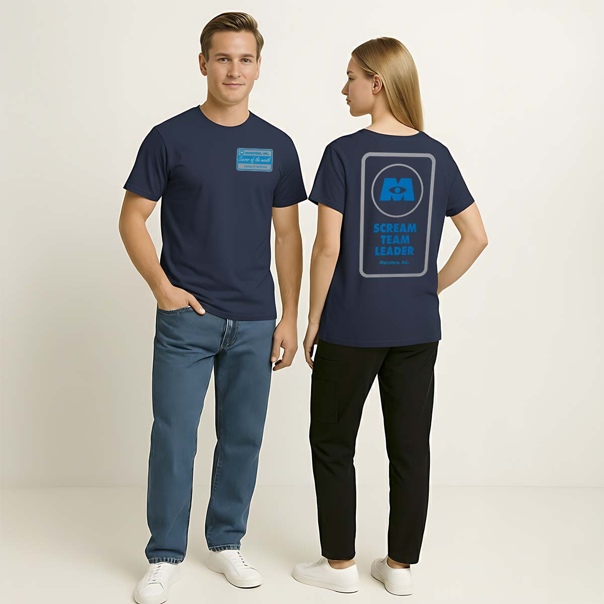 Playera Pixar Core Hombre Mujer Azul Marino Disney Pixar Original Monsters Inc. - Fan Army