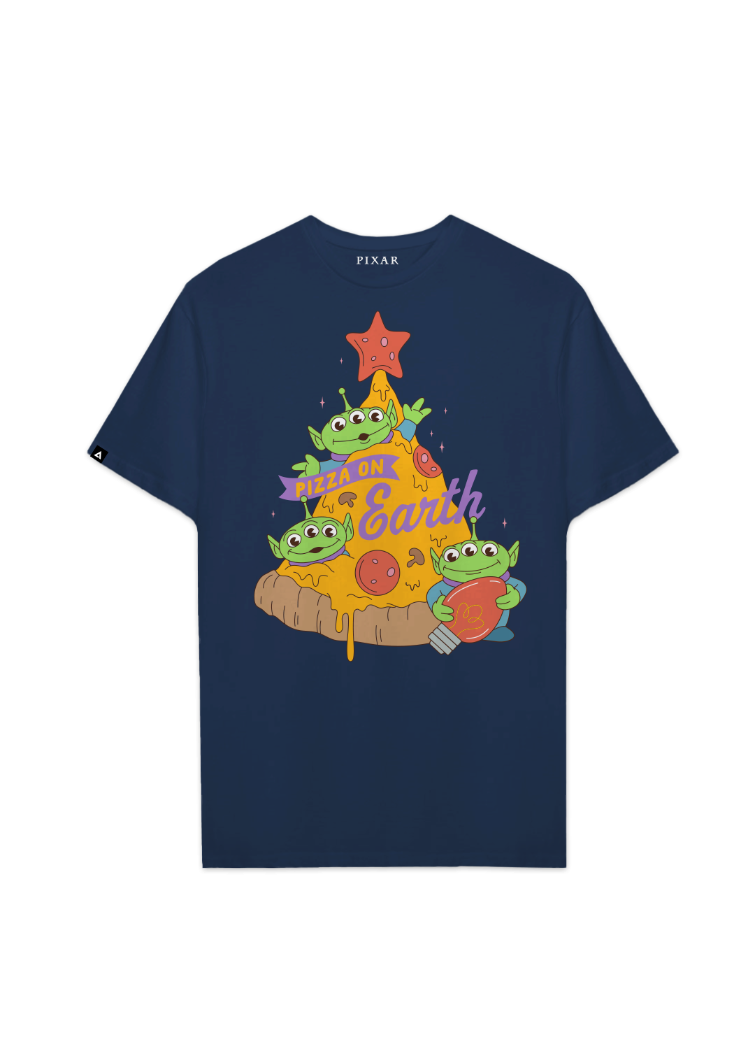 Playera Pixar Core Navidad Hombre Mujer Azul Marino Disney Pixar Original Pizza On Earth Toy Story - Fan Army