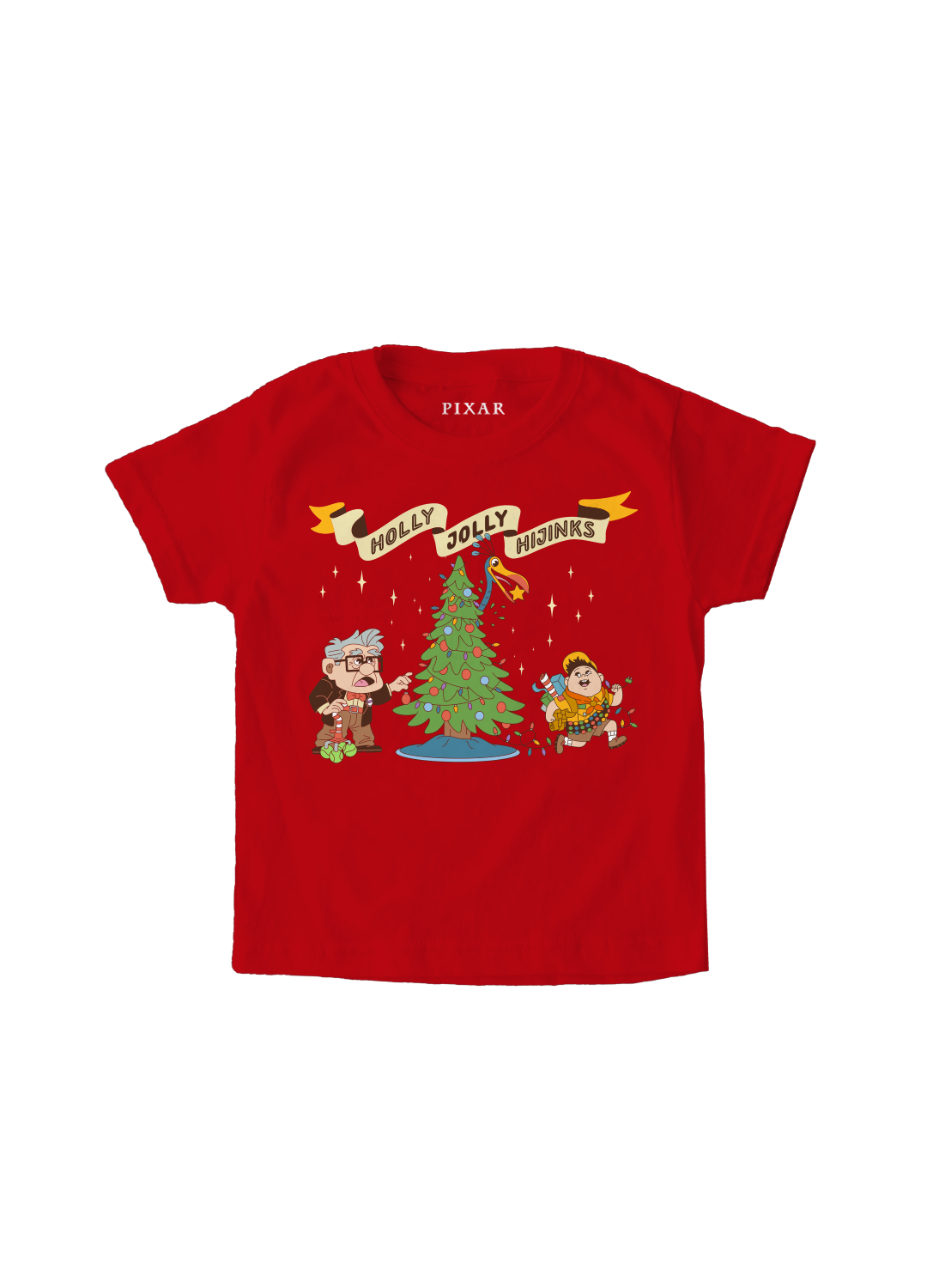 Playera Niño Pixar Core Navidad Niño Niña Rojo Disney Pixar Original UP Holly Jolly Hijinks - Fan Army