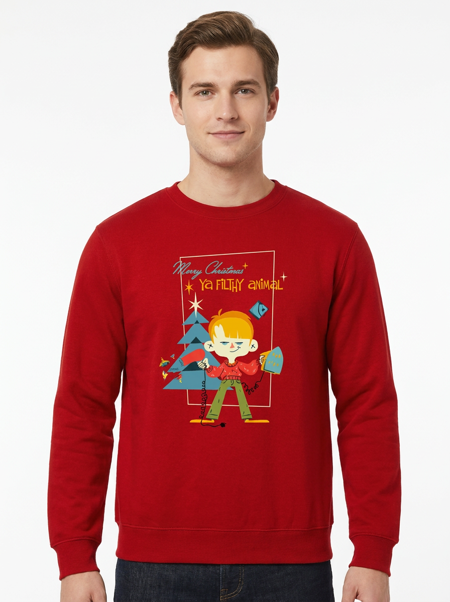 Sudadera Home Alone Hombre Mujer Rojo Disney Original Filthy Animal - Fan Army
