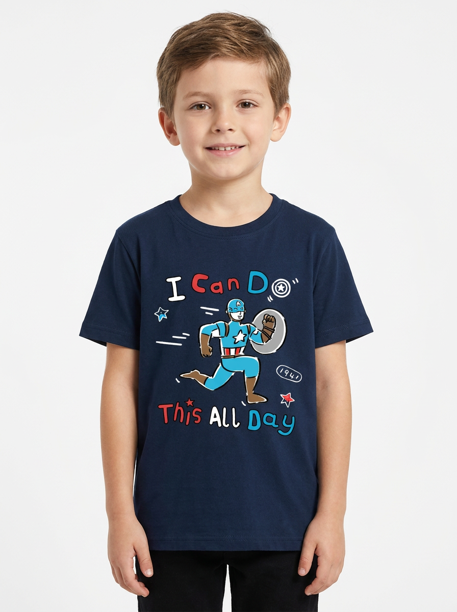 Playera Niño MARVEL Niño Niña Azul Marino Disney Original I Can Do This All Day