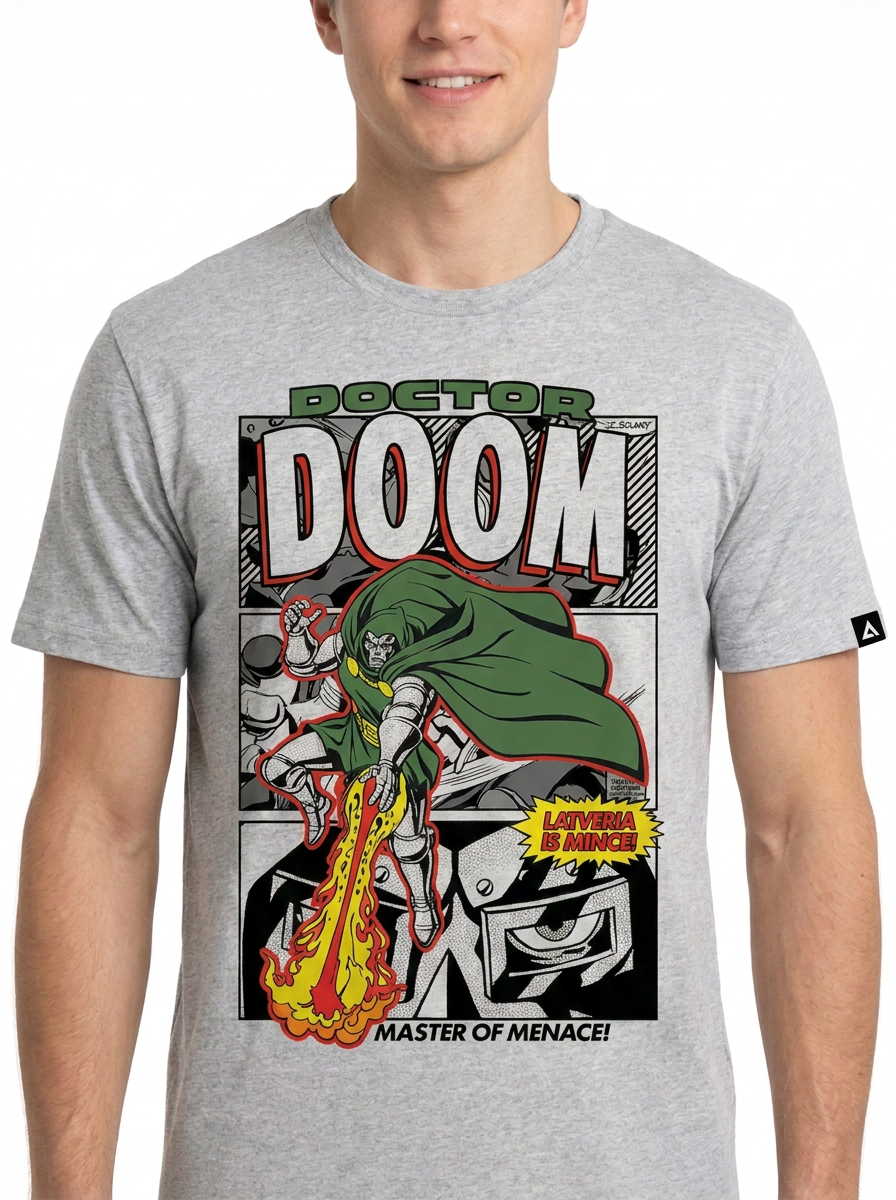 Playera MARVEL Hombre Mujer Gris Disney Original Master of Menace! - Fan Army