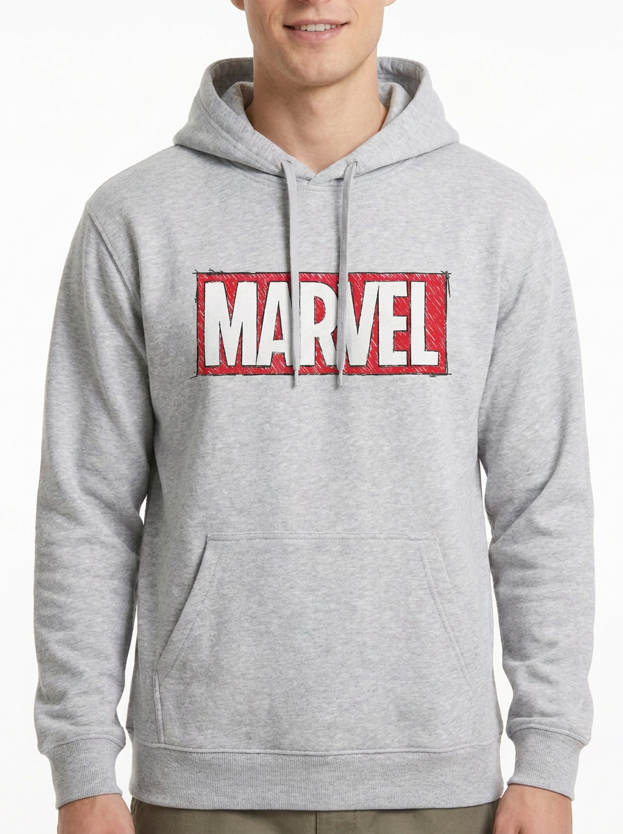 Hoodie MARVEL Hombre Mujer Gris Disney Original Cap Superhuman - Fan Army