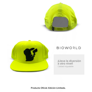 Gorra Plana Pikachu Silueta Pokemon Amarilla Neon Oficial - Fan Army