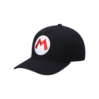 Bioworld Gorra Snapback Negra Super Mario Bros Mario, Logo 'M' Bordado, Unisex, Nintendo Oficial