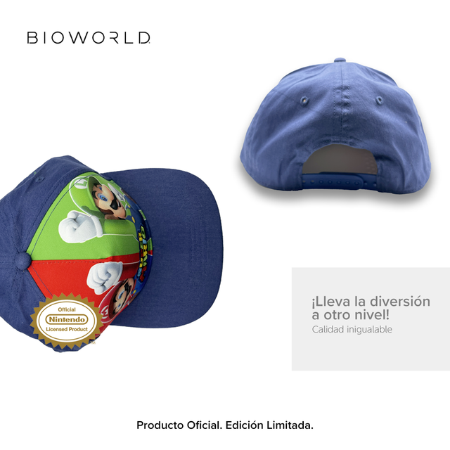 Bioworld Gorra para niños Mario y Luigi - Visera Plana, Diseño Colorido, Licencia Oficial Nintendo - Fan Army