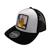 Gorra Pokémon Charizard Adulto Negra y Blanca Tipo Trucker Ajustable
