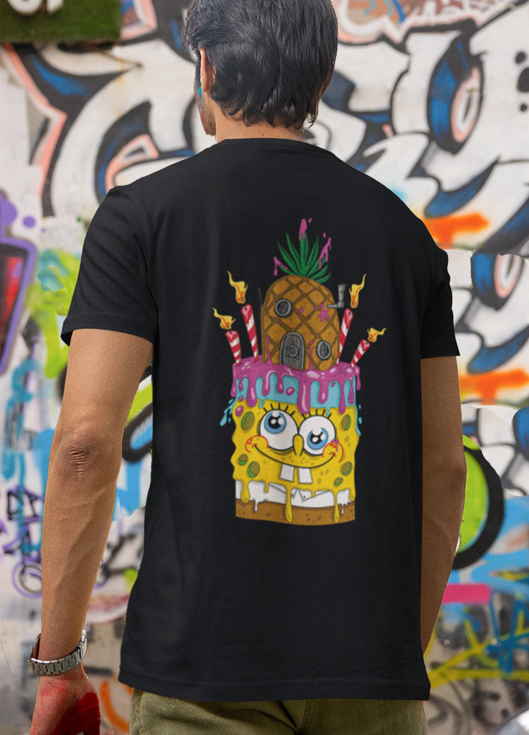 Playera Bob Esponja Hombre Mujer Blanco by Dennis Gabbana - Fan Army